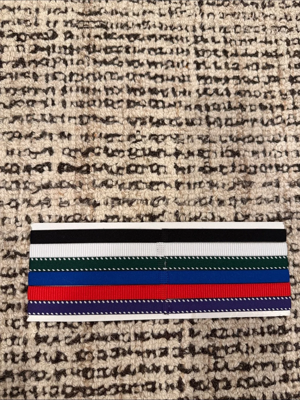Nike Unisex Elastic Headband Set in Black, White, Green, Blue, Red, Purple